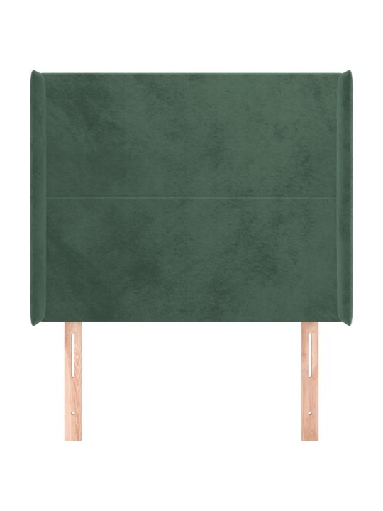 Voodipeats servadega, tumeroheline, 93x16x118/128 cm, samet