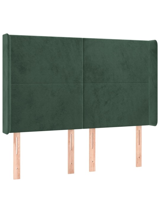 Voodipeats servadega, tumeroheline, 147x16x118/128 cm, samet
