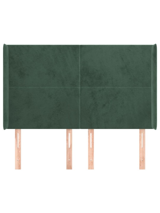 Voodipeats servadega, tumeroheline, 147x16x118/128 cm, samet
