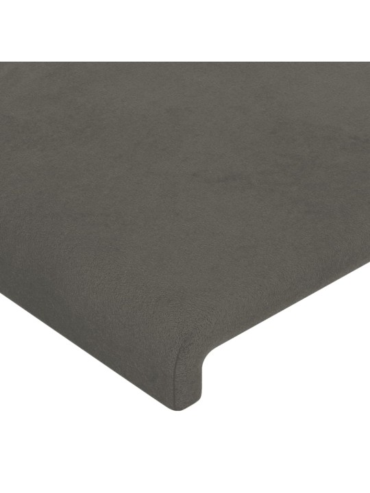 Voodipeats servadega, tumehall, 163x16x118/128 cm, samet