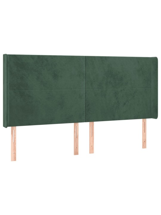 Voodipeats servadega, tumeroheline, 163x16x118/128 cm, samet