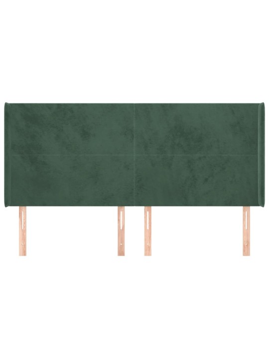 Voodipeats servadega, tumeroheline, 163x16x118/128 cm, samet