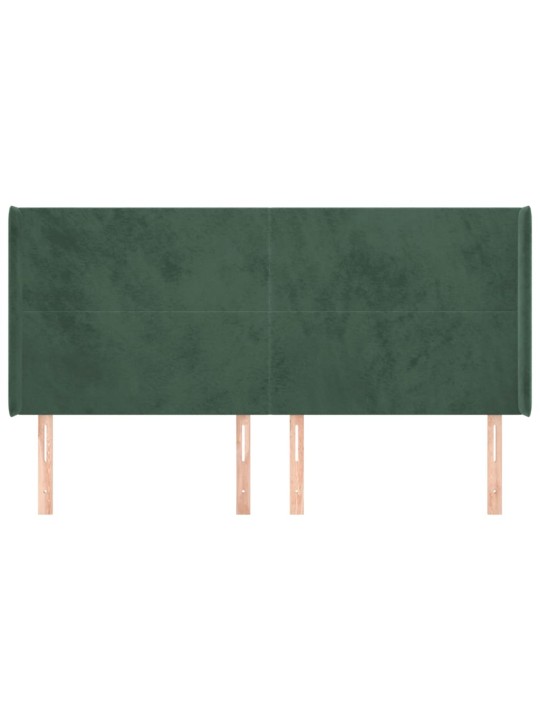 Voodipeats servadega, tumeroheline, 183x16x118/128 cm, samet