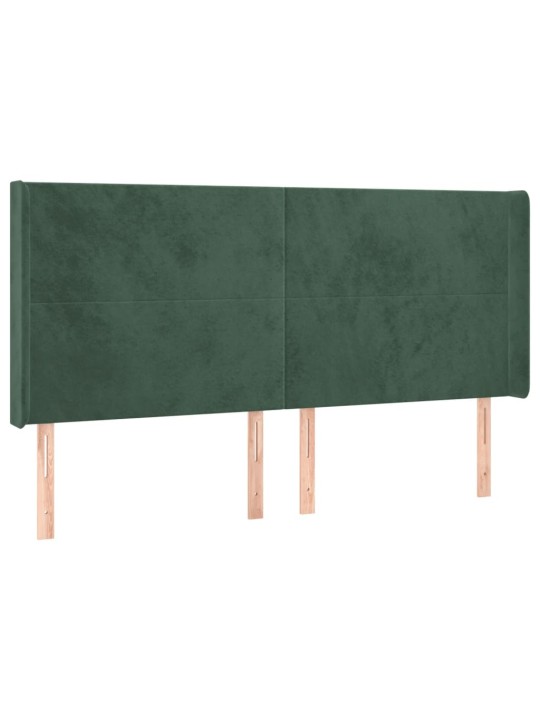Voodipeats servadega, tumeroheline, 203x16x118/128 cm, samet