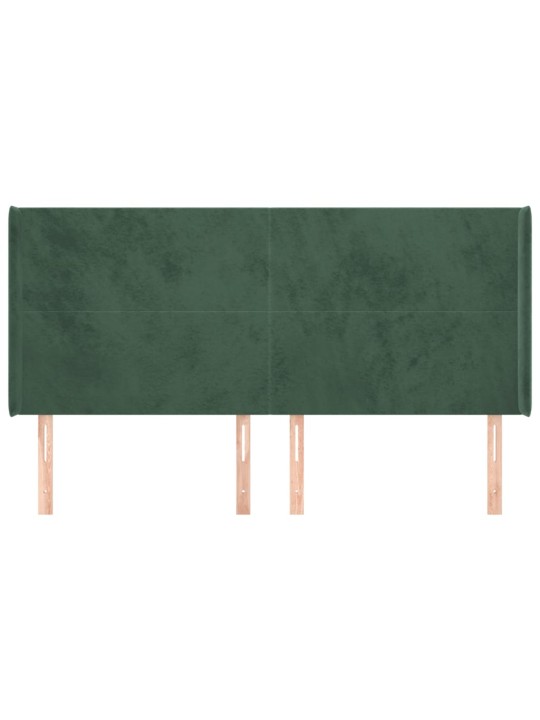 Voodipeats servadega, tumeroheline, 203x16x118/128 cm, samet