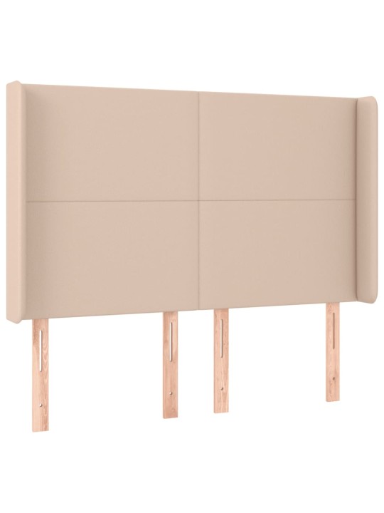 Voodipeats servadega, cappuccino, 147x16x118/128 cm, kunstnahk