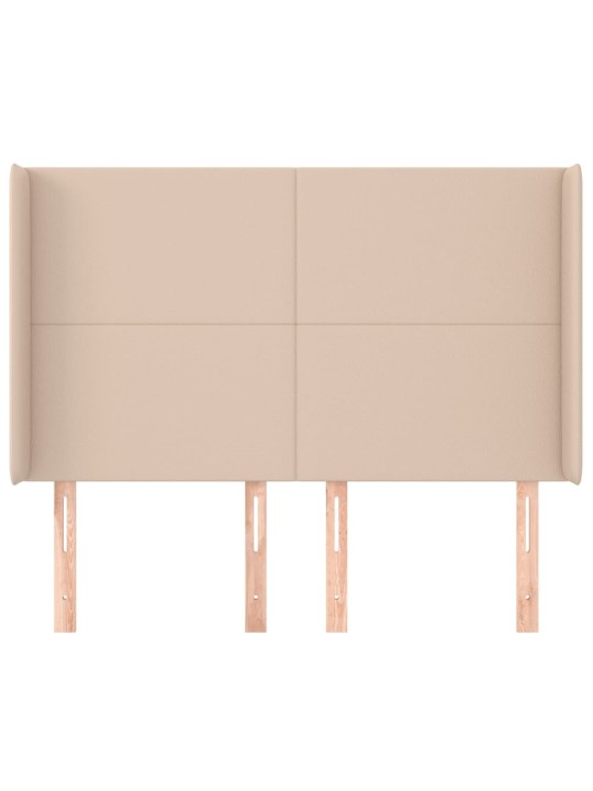 Voodipeats servadega, cappuccino, 147x16x118/128 cm, kunstnahk
