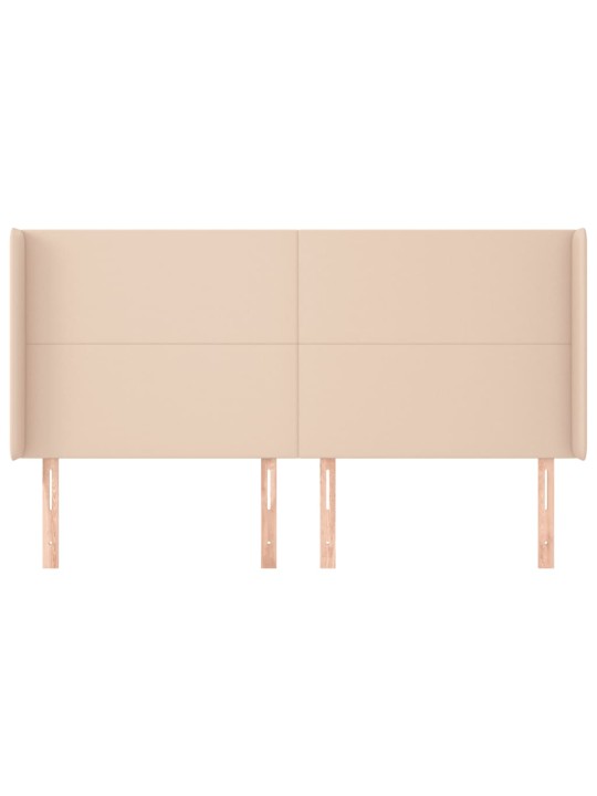 Voodipeats servadega, cappuccino, 163x16x118/128 cm, kunstnahk