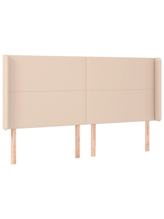 Voodipeats servadega, cappuccino, 183x16x118/128 cm, kunstnahk