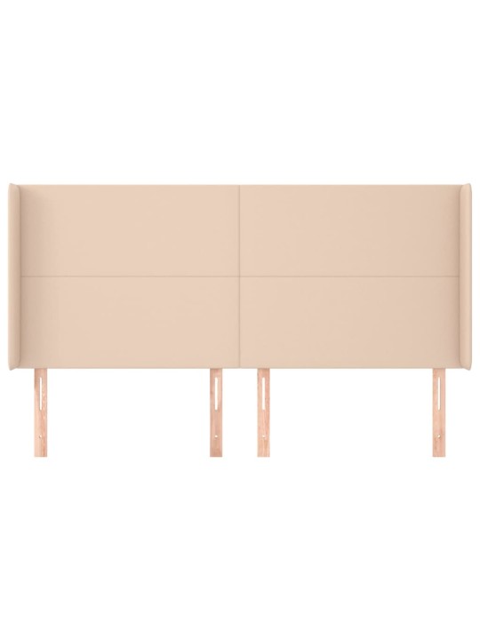 Voodipeats servadega, cappuccino, 183x16x118/128 cm, kunstnahk