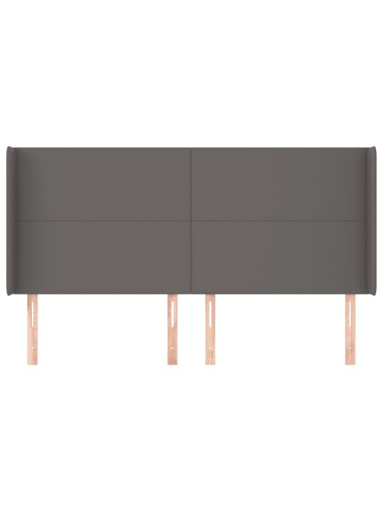 Voodipeats servadega, hall, 203x16x118/128 cm, kunstnahk