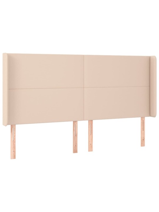 Voodipeats servadega, cappuccino, 203x16x118/128 cm, kunstnahk