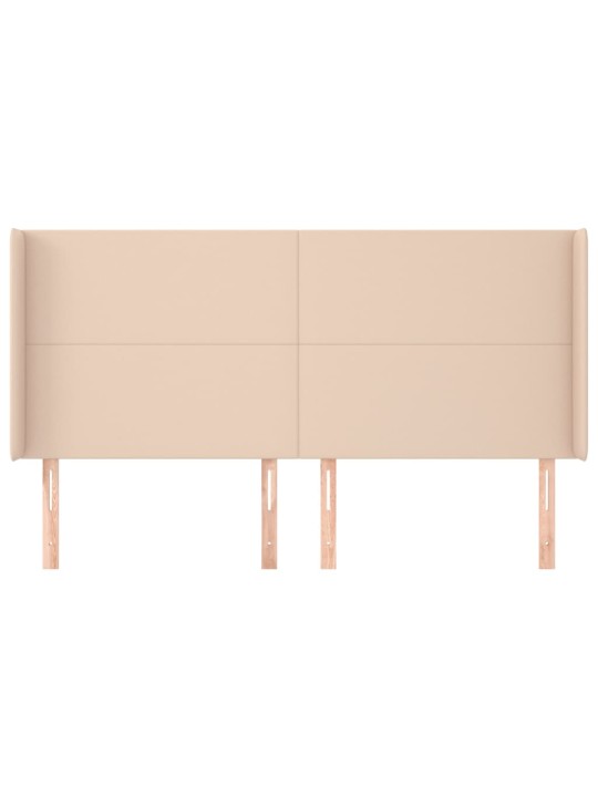 Voodipeats servadega, cappuccino, 203x16x118/128 cm, kunstnahk