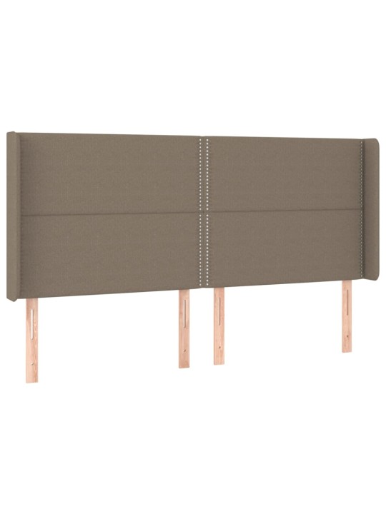 Voodipeats servadega, pruunikashall, 203x16x118/128 cm, kangas