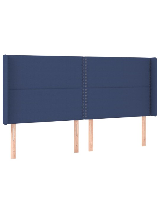 Voodipeats servadega, sinine, 203x16x118/128 cm, kangas