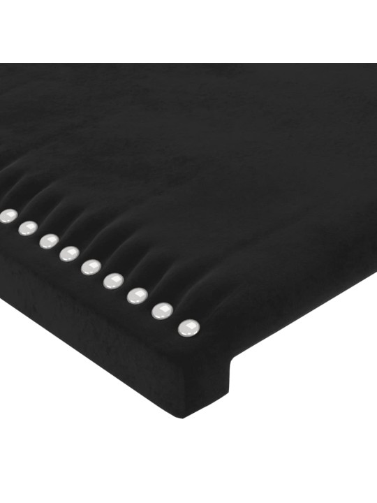 Voodipeats servadega, must, 93x16x118/128 cm, samet