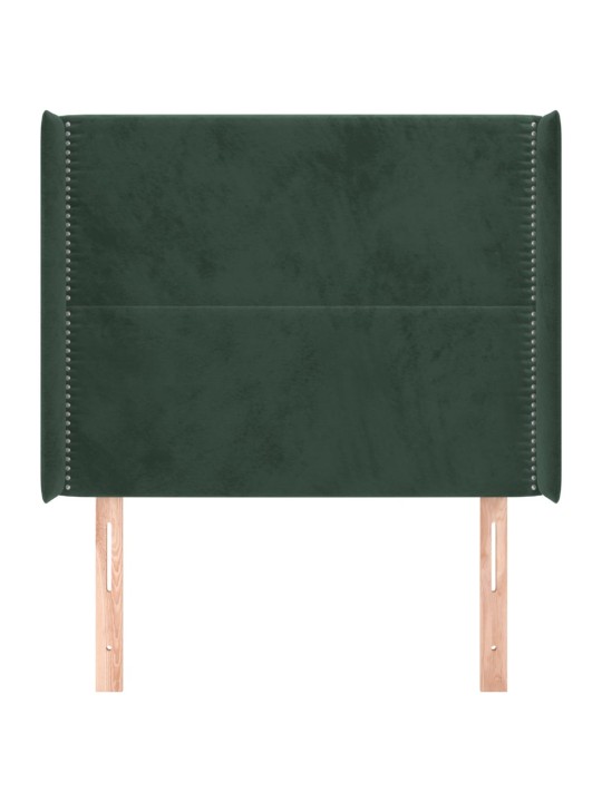 Voodipeats servadega, tumeroheline, 93x16x118/128 cm, samet
