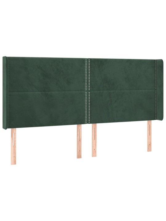 Voodipeats servadega, tumeroheline, 183x16x118/128 cm, samet