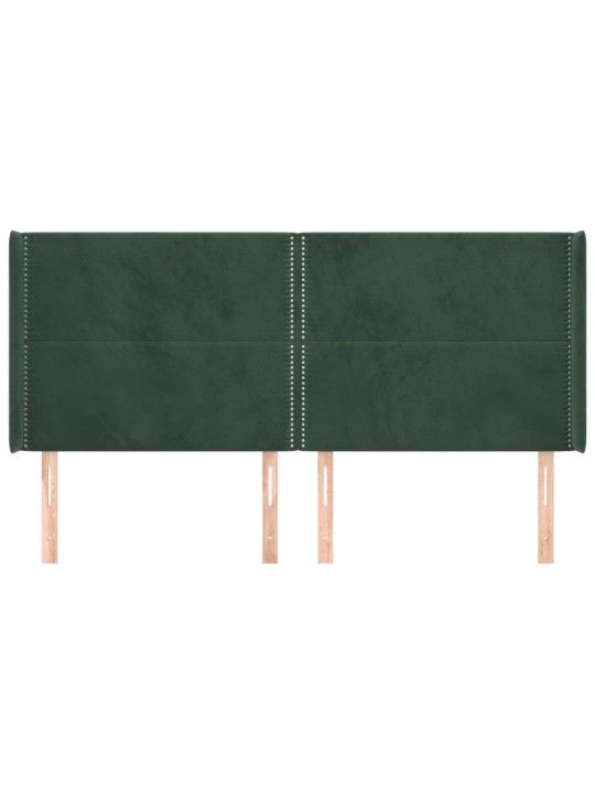 Voodipeats servadega, tumeroheline, 183x16x118/128 cm, samet