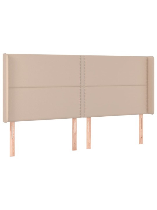 Voodipeats servadega, cappuccino, 183x16x118/128 cm, kunstnahk