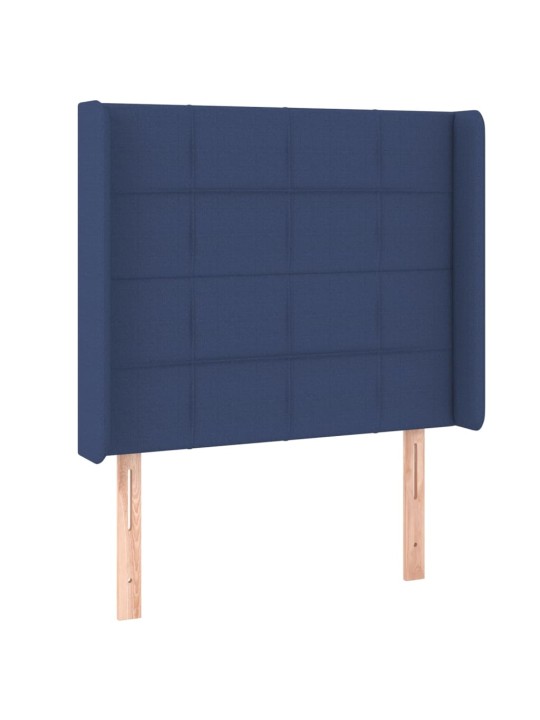 Voodipeats servadega, sinine, 103x16x118/128 cm, kangas