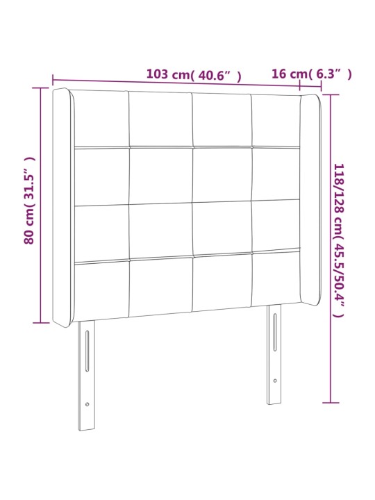 Voodipeats servadega, sinine, 103x16x118/128 cm, kangas