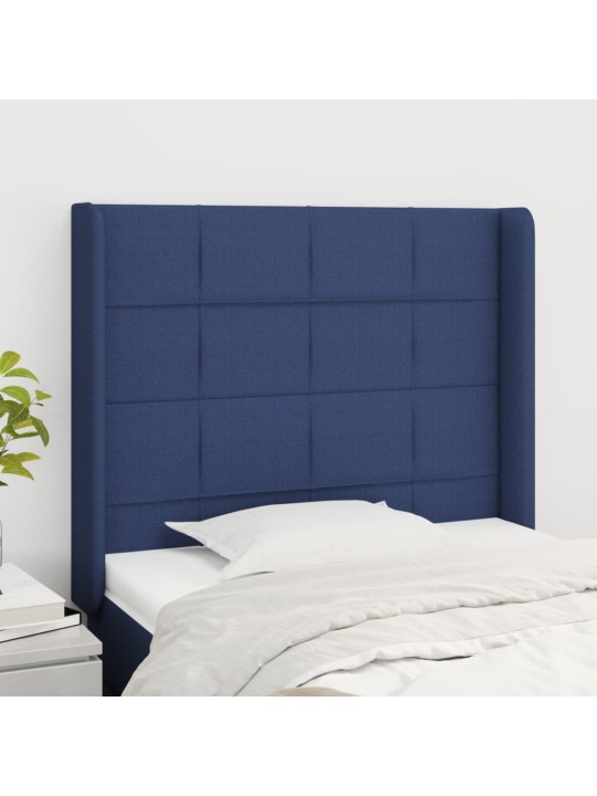 Voodipeats servadega, sinine, 103x16x118/128 cm, kangas