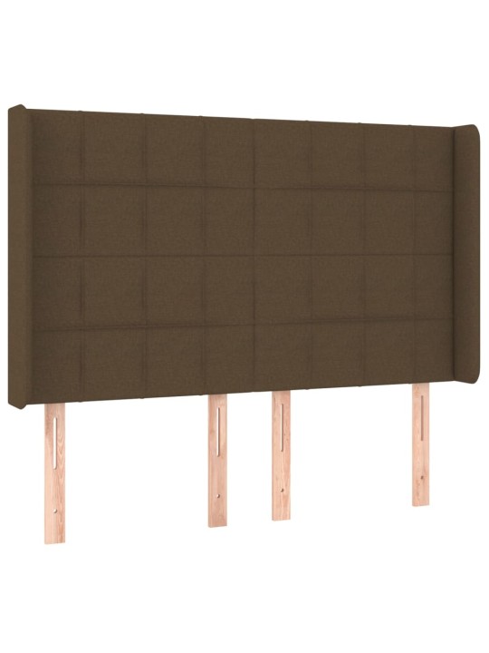 Voodipeats servadega, tumepruun, 147x16x118/128 cm, kangas