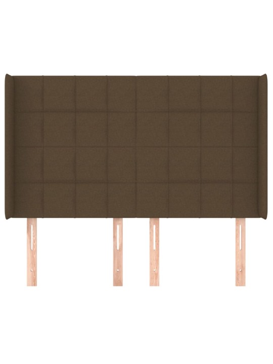 Voodipeats servadega, tumepruun, 147x16x118/128 cm, kangas
