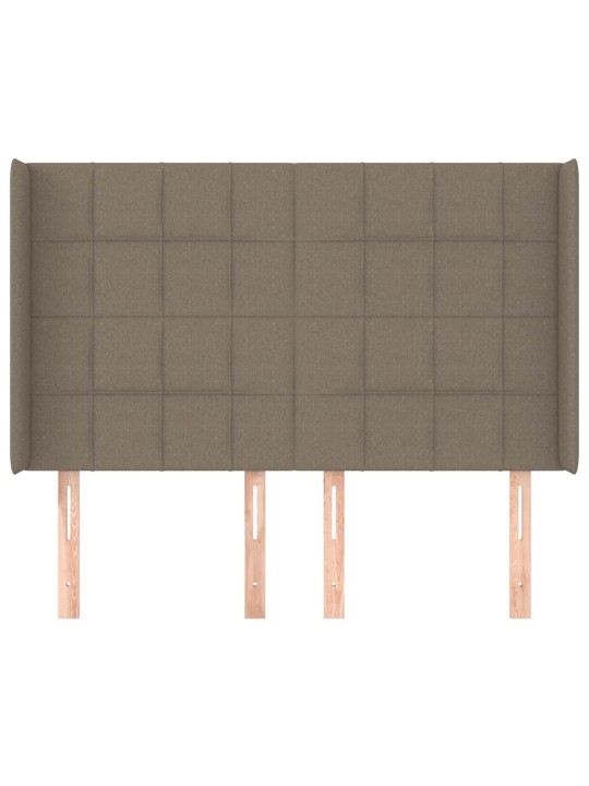 Voodipeats servadega, pruunikashall, 147x16x118/128 cm, kangas