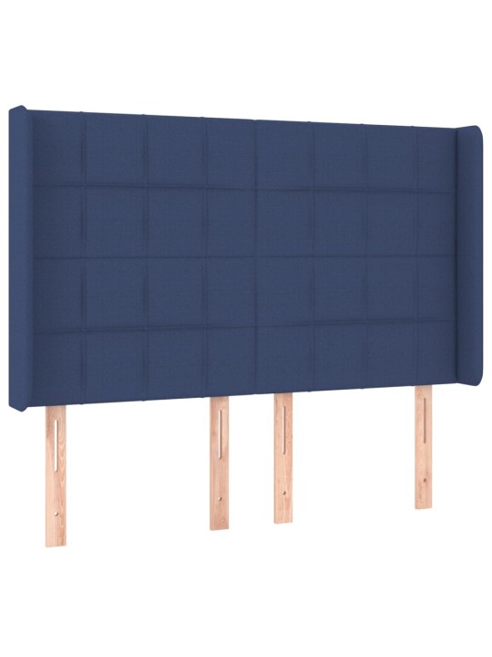 Voodipeats servadega, sinine, 147x16x118/128 cm, kangas