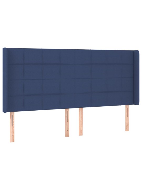 Voodipeats servadega, sinine, 183x16x118/128 cm, kangas