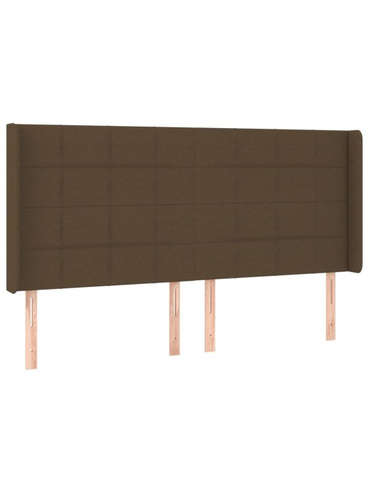 Voodipeats servadega, tumepruun, 203x16x118/128 cm, kangas