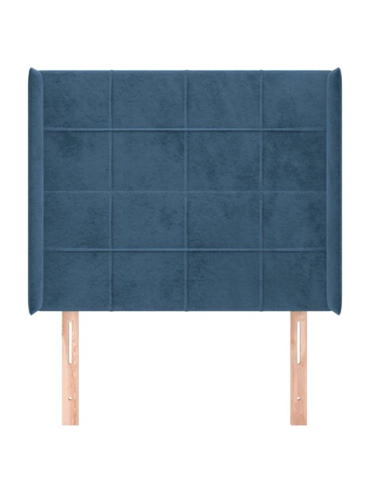 Voodipeats servadega, tumesinine, 83x16x118/128 cm, samet