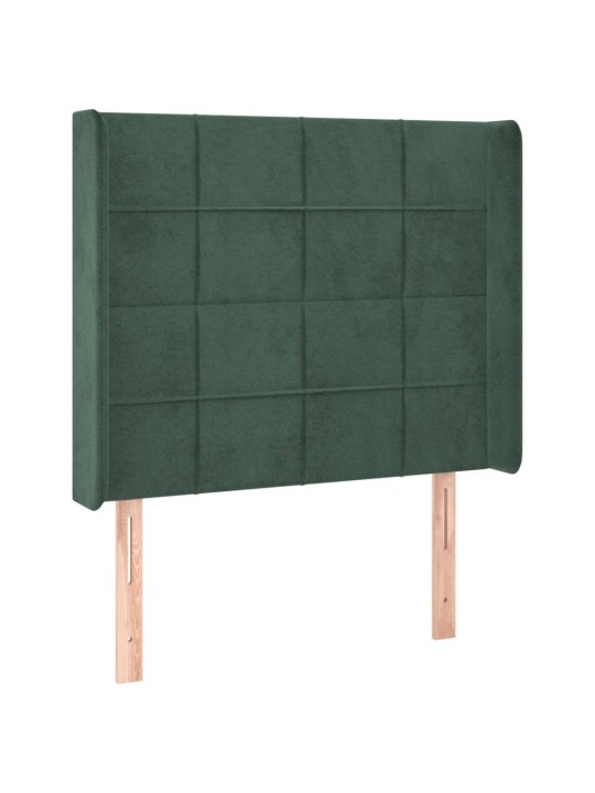 Voodipeats servadega, tumeroheline, 93x16x118/128 cm, samet