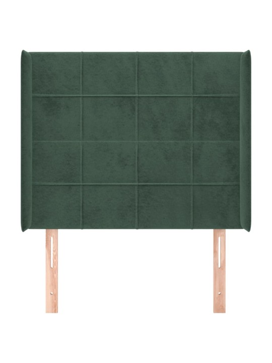 Voodipeats servadega, tumeroheline, 93x16x118/128 cm, samet
