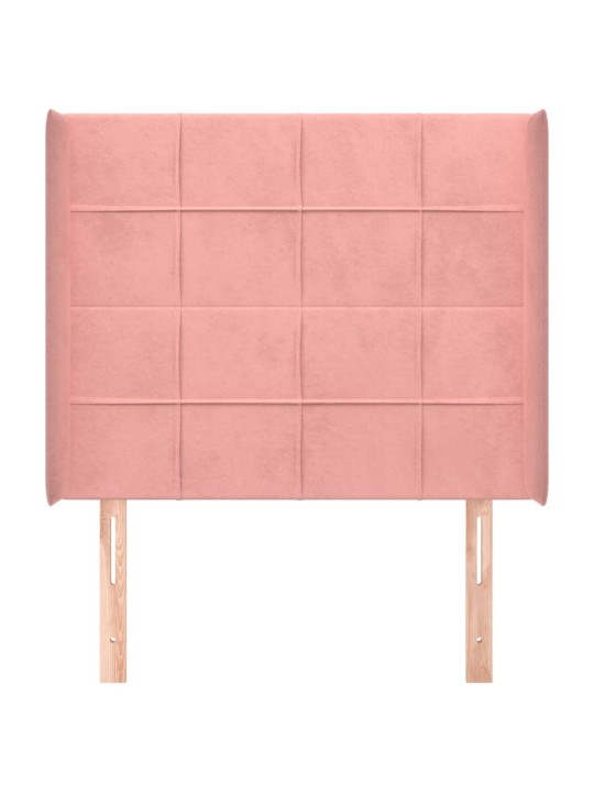 Voodipeats servadega, roosa, 93x16x118/128 cm, samet