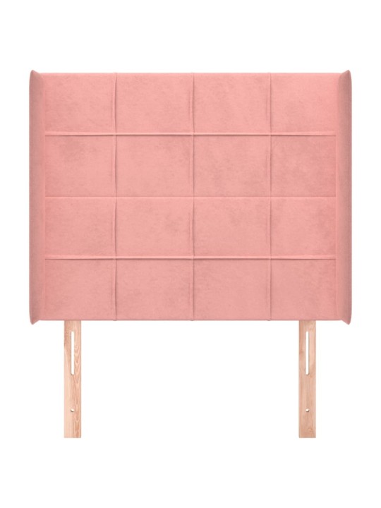 Voodipeats servadega, roosa, 103x16x118/128 cm, samet