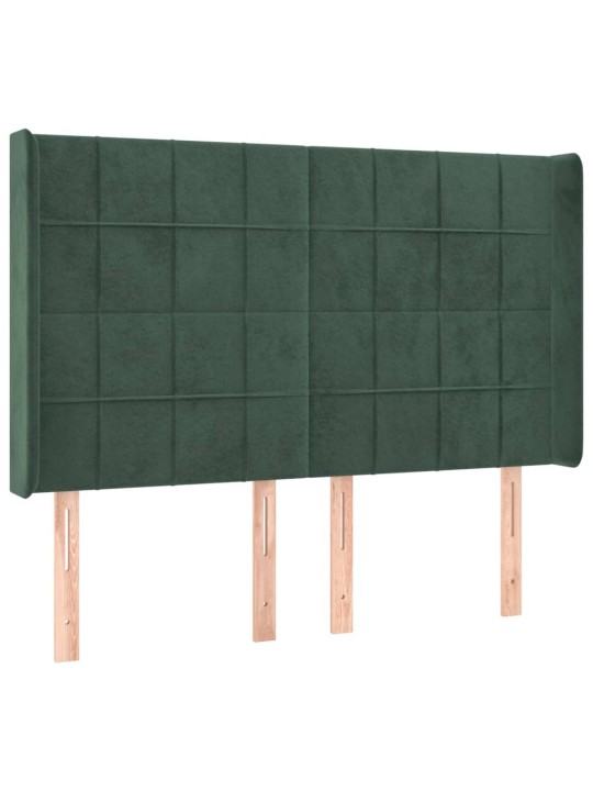 Voodipeats servadega, tumeroheline, 147x16x118/128 cm, samet
