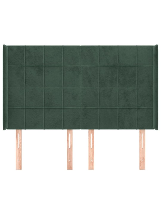 Voodipeats servadega, tumeroheline, 147x16x118/128 cm, samet