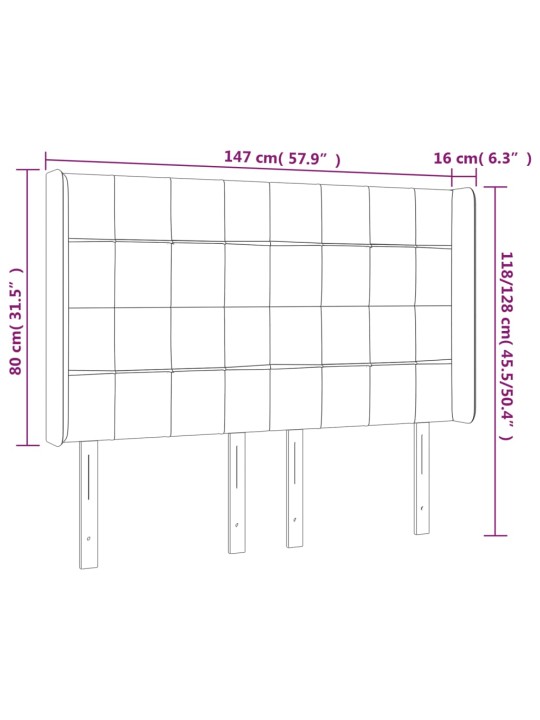 Voodipeats servadega, tumesinine, 147x16x118/128 cm, samet