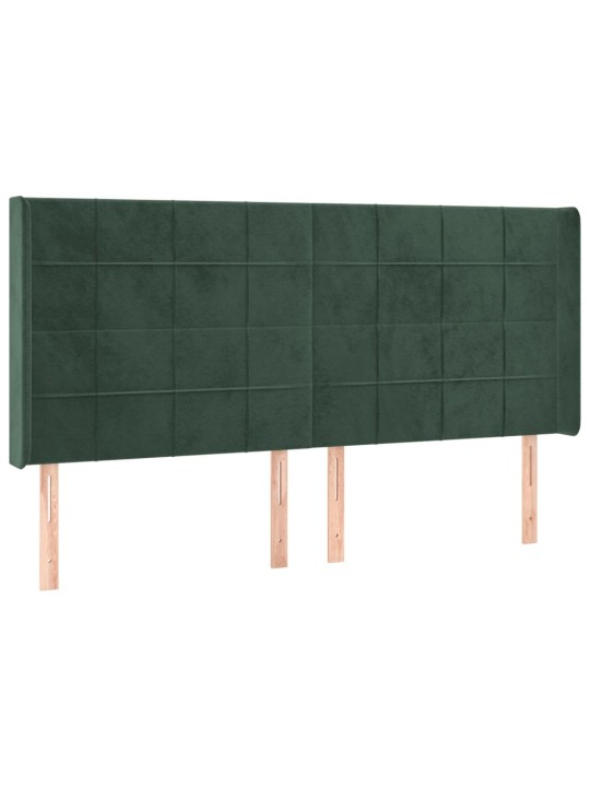 Voodipeats servadega, tumeroheline, 163x16x118/128 cm, samet
