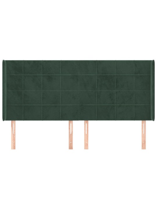 Voodipeats servadega, tumeroheline, 163x16x118/128 cm, samet