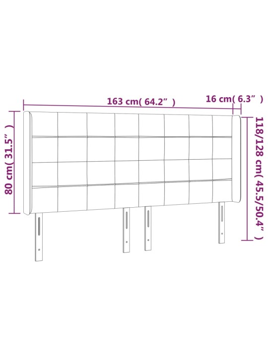 Voodipeats servadega, tumesinine, 163x16x118/128 cm, samet