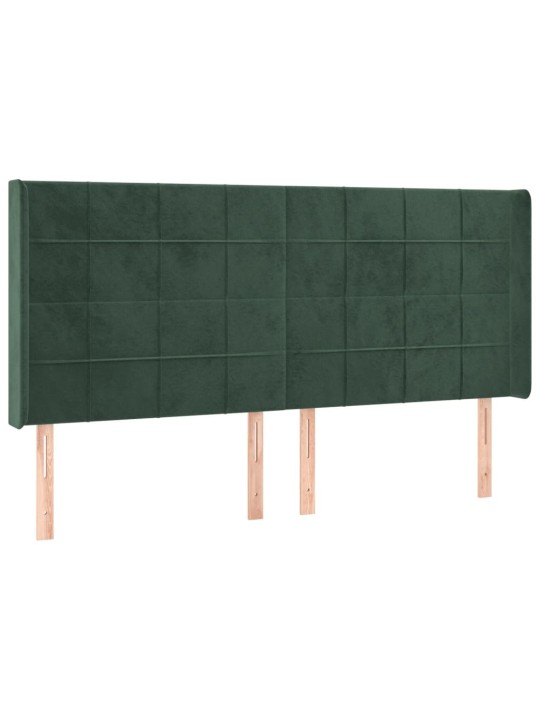 Voodipeats servadega, tumeroheline, 183x16x118/128 cm, samet