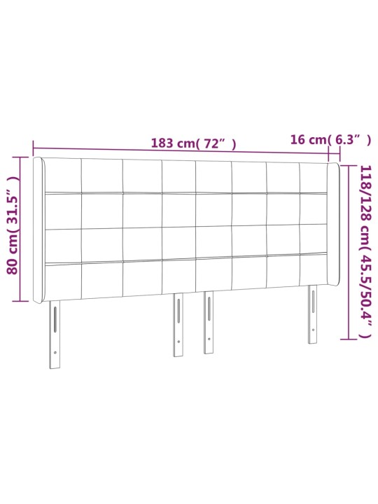 Voodipeats servadega, tumesinine, 183x16x118/128 cm, samet