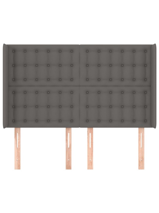 Voodipeats servadega, hall, 147x16x118/128 cm, kunstnahk