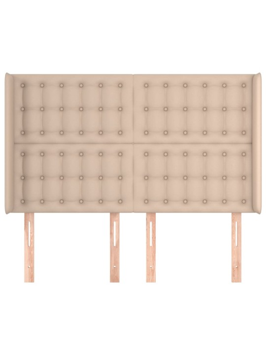 Voodipeats servadega, cappuccino, 147x16x118/128 cm, kunstnahk