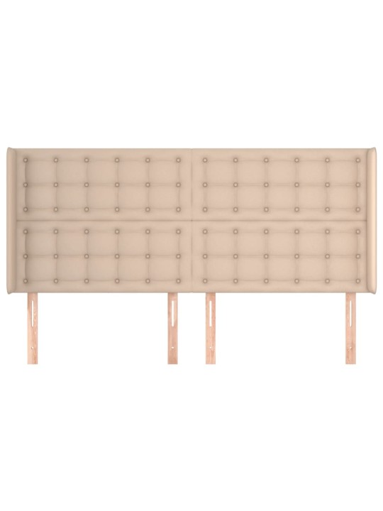 Voodipeats servadega, cappuccino, 163x16x118/128 cm, kunstnahk
