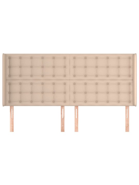 Voodipeats servadega, cappuccino, 203x16x118/128 cm, kunstnahk